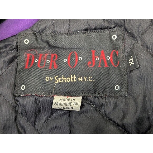 VTG Schott DUR O JAC Wool Pea Coat Mens XL Black Double Breast Quilted Liner - Picture 13 of 14